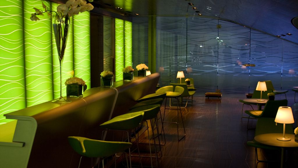 The interior of a New York cannabis lounge showcasing a modern and inviting space for adult-use cannabis consumption.