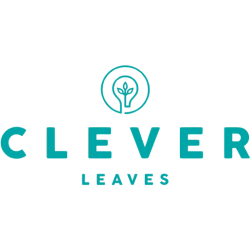 Logo of Clever Leaves, a Colombia-based international cannabis company supported by Catalyst BC.
