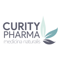 Logo of Curity Pharma, a cannabis company based in Parksevi, Greece, supported by Catalyst BC.